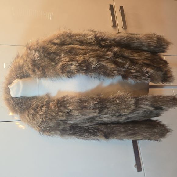 VTG Genuine Raccoon Fur Jacket Coat Womens Size Small Brown - Picture 1 of 9